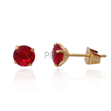 Load image into Gallery viewer, ROUND COLORED CZ STUD EARRING
