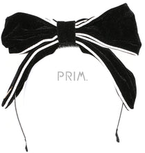 Load image into Gallery viewer, VELVET BOW LEATHER EDGE HEADBAND
