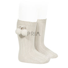 Load image into Gallery viewer, CONDOR POM POM RIBBED KNEE SOCK
