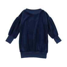 Load image into Gallery viewer, LIL LEGS VELOUR PUFF SLEEVE DRESS
