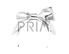 Load image into Gallery viewer, METALLIC LEATHER POPUP BOW HEADBAND
