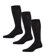 Load image into Gallery viewer, MEMOI 3P FLAT SOCKS BLACK 10-13
