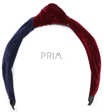 Load image into Gallery viewer, TWO TONE VELVET KNOT HEADBAND

