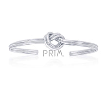 Load image into Gallery viewer, STERLING SILVER DOUBLE HEART LOVE KNOT BANGLE

