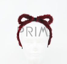 Load image into Gallery viewer, RABBIT FUR BOW WITH VELVET CENTER HEADBAND
