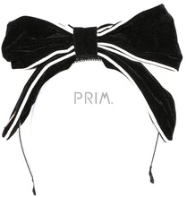 Load image into Gallery viewer, VELVET BOW LEATHER EDGE HEADBAND
