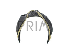 Load image into Gallery viewer, TAFFETA KNOT HEADBAND WITH METALLIC EDGE
