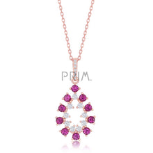 Load image into Gallery viewer, STERLING SILVER RUBY PEARSHAPED PENDANT
