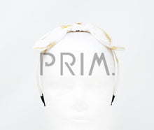 Load image into Gallery viewer, BOW WITH METALLIC FEATHERS HEADBAND
