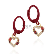 Load image into Gallery viewer, DOUBLE STONE OUTLINE CZ HEART EARRING
