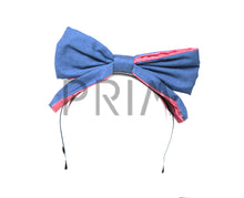 Load image into Gallery viewer, DENIM TWO TONE BOW HEADBAND
