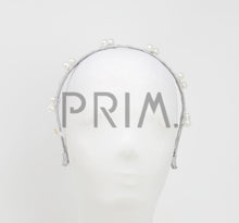 Load image into Gallery viewer, SATIN SCATTERED PEARLS DOUBLE HEADBAND
