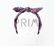 Load image into Gallery viewer, METALLIC LEATHER BOW HEADBAND
