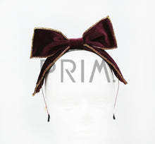 Load image into Gallery viewer, METALLIC EDGED VELVET POP UP BOW HEADBAND
