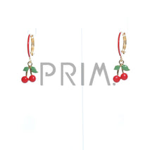 Load image into Gallery viewer, RED HOOP CHERRY EARRING
