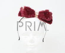 Load image into Gallery viewer, FUR WITH GOLD SPECS BOW HEADBAND
