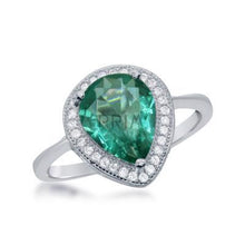 Load image into Gallery viewer, SS  TEARDROP SIMULATED EMERALD
