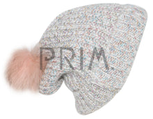 Load image into Gallery viewer, MULTI LUREX FUR POM BEANIE
