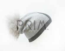 Load image into Gallery viewer, COLOR BLOCK KNIT FUR HAT
