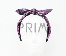Load image into Gallery viewer, METALLIC LEATHER BOW HEADBAND
