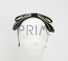 Load image into Gallery viewer, DOUBLE LAYERED BOW WITH GOLD BUTTERFLIES HEADBAND
