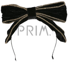 Load image into Gallery viewer, VELVET BOW METALLIC EDGE HEADBAND
