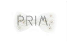 Load image into Gallery viewer, VELOUR BOW WITH METALLIC FLOWERS CLIP
