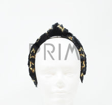 Load image into Gallery viewer, FUR KNOT WITH FOIL STARS HEADBAND
