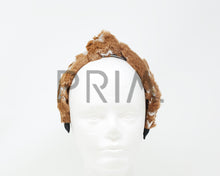 Load image into Gallery viewer, FUR KNOT WITH FOIL STARS HEADBAND
