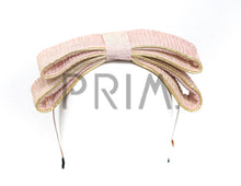 Load image into Gallery viewer, METALLIC LAYERED BOW WITH PIPING HEADBAND
