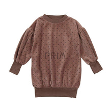 Load image into Gallery viewer, LIL LEGS VELOUR PUFF SLEEVE DRESS
