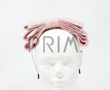 Load image into Gallery viewer, GOLD DOTTED MOHAIR LAYERED BOW HEADBAND

