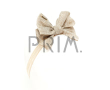 Load image into Gallery viewer, BURLAP STANDING BOW BABY HEADBAND
