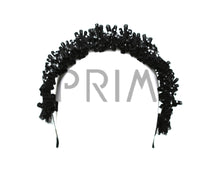 Load image into Gallery viewer, METALLIC MESH RUFFLE WITH CRYSTALS HEADBAND

