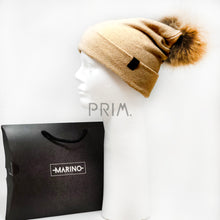 Load image into Gallery viewer, KNIT HATS WITH FUR POM POMS
