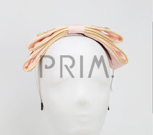 Load image into Gallery viewer, DOUBLE LAYERED BOW WITH GOLD BUTTERFLIES HEADBAND
