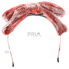 Load image into Gallery viewer, VELVET GOLD DOTS DOUBLE BOW HEADBAND
