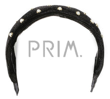 Load image into Gallery viewer, VELVET FLAT ENCASED PEARLS HEADBAND
