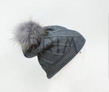 Load image into Gallery viewer, WIDE RIBBED POM POM HAT
