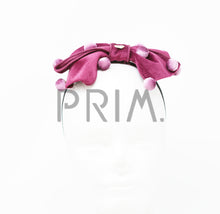 Load image into Gallery viewer, VELVET BOW WITH BUTTONS BABY BAND
