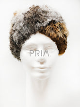Load image into Gallery viewer, COLOR BLOCK RABBIT FUR HEADWRAP
