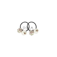 Load image into Gallery viewer, HEIRLOOMS DAINTY FLORAL DOUBLE BALL PONY HOLDER 2PK
