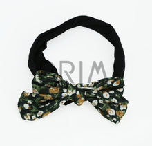 Load image into Gallery viewer, DACEE FLORAL CORDUROY BOW BABY HEADBAND
