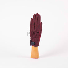Load image into Gallery viewer, KNITTED BIRDS EYE BACK WITH LEATHER STRAP GLOVE
