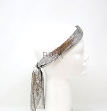 Load image into Gallery viewer, METALLIC COVERED WITH TIES HEADBAND
