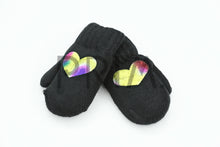 Load image into Gallery viewer, DACEE KNIT FOIL HEARTS MITTENS
