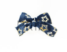 Load image into Gallery viewer, FUR BOW WITH FOIL STARS CLIP
