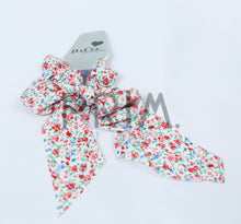 Load image into Gallery viewer, DACEE FLORAL PRINTED BOW SCRUNCHY WITH TAILS
