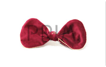 Load image into Gallery viewer, VELVET WITH METALLIC TRIM BOW CLIP
