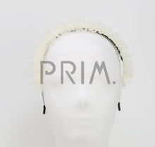 Load image into Gallery viewer, ORGANZA RUFFLE WITH PEARL STRAND HEADBAND
